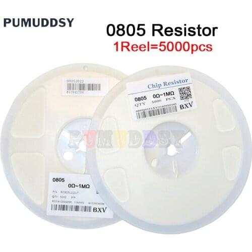 5000PCS 0805 SMD 1/4W 0R ~ 10M chip resistor 0 10R 100R 220R 330R 470R 1K 4.7K 10K 47K 100K 0 10 100 330 470 ohm