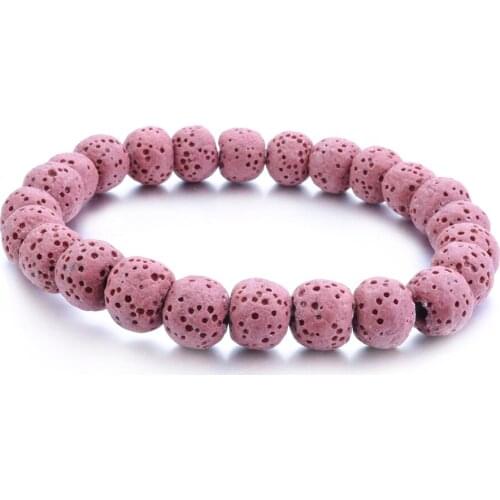 8MM 10MM Colourful Lava Stone Beads Bracelet Diy Aromatherapy Essential Oil Diffuser Bracelet