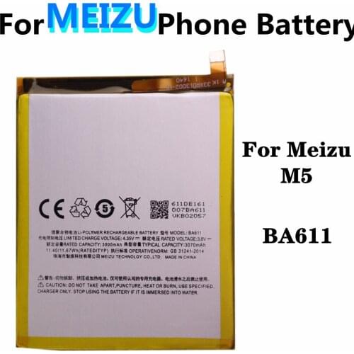 BA611 Battery For Meizu Meilan M5 M611H M611 Smartphone Replacement Batteries 3070mAh High Capacity Bateria