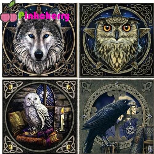Wolf owl crow 5D DIY Diamond Painting diamond stitch Full Drill abstract animal mosiac Diamond Embroidery gift home decor k1005