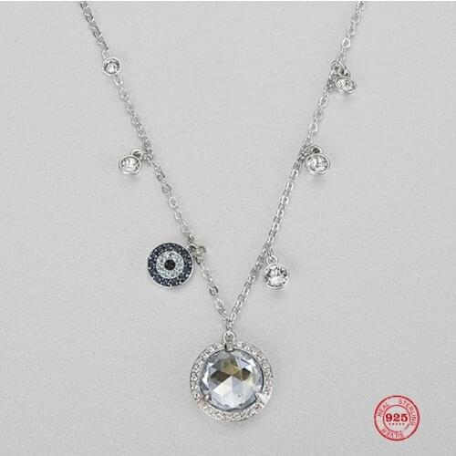 Fashion Charm Pure 925 Silver Original 1:1 Copy, Lucky Pattern Fashion Wild Clavicle Chain Necklace Female Luxury Jewelry Gifts