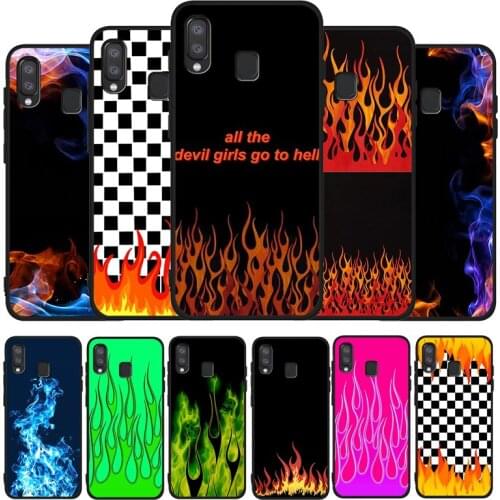 Fire Black Phone Case For Samsung Galaxy A71 A51 A41 A31 A20E A10 A20 A40 A50 A70 M30S M20 A7 A8 A9 2018