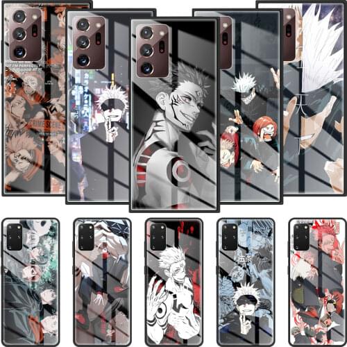 Phone Case For Samsung Galaxy S20 FE S21 S10 S9 S8 Note 20 Ultra 10 Plus 9 Tempered Glass Cover Capa Anime Jujutsu Kaisen
