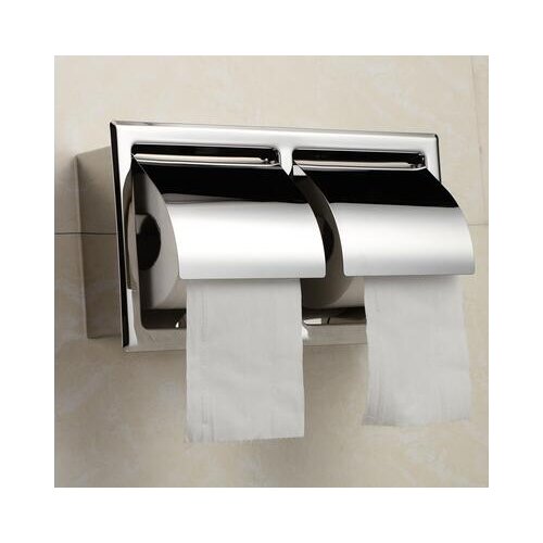 Free Shipping Stainless Steel Toilet Paper Holder Polished Chrome Wall Mounted Concealed Bathroom Roll Paper Box Waterproof