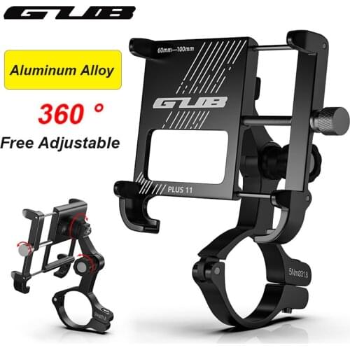 GUB Bicycle Phone Holder Aluminum Alloy Adjustable For 4-6.8inch Mobile Phone Mount Stand Motorcycle Electric Car Camera Clip