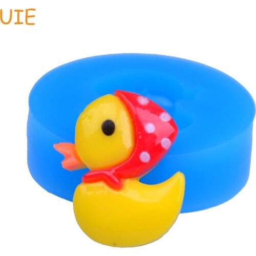 DYL109U Duck with Scarf Silicone Molds 21mm - Miniature Food Cotton Candy Wedding Cake Molds, Jewelry Mould