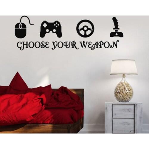 Gamer Vinyl Wall Stickers Video Game Play Room Joystick E Sports Wall Decals Decor