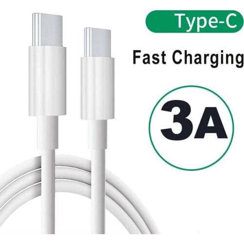 0.2m 1m 2m 3A PD Fast Charging Cable Type C To Type C Cable For Samsung S21 S20 FE Ultra A12 A32 A52 A72 M12 M42 5G Mobile Phone