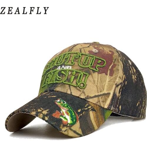 Embroidery Fish Mens Caps Camouflage Hunting Men Baseball Cap Snapback Hat For Women Casual Cap Bone Casquette Homme Gorras