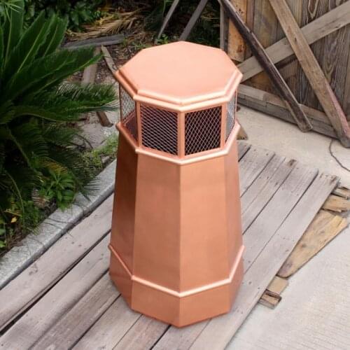 Copper chimney rain cap, smoke exhaust outlet, villa mansion homestay roof exhaust ventilation wall stigma decorative cap