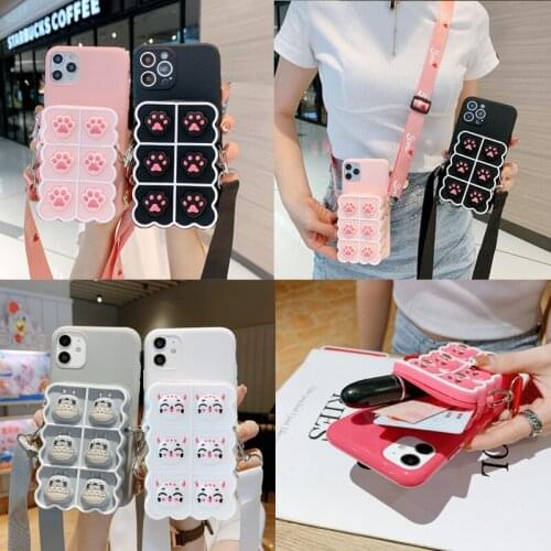 Cartoon Cat Paw Wallet Bags For Xiaomi Redmi 10X Pro 9T 9A 9C 8A 7A 6A 5A 4A 4X Hongmi 3S Cute Animals Soft Coin Purse Cover