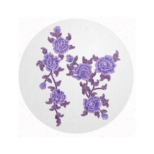 Set of 2pcs flower patch vintage embroidered Applique sew on fashion decoration patches for clothes parches para la ropa