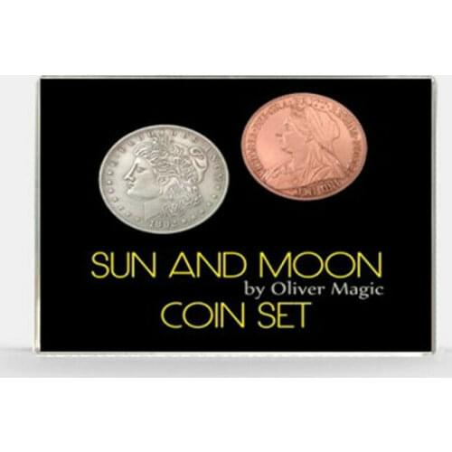 Sun and Moon Coin Set by Oliver Magic Coin Magic Tricks Illusion Close up Magic Coin Appearing/Vanish Stage Magia Props Gimmick