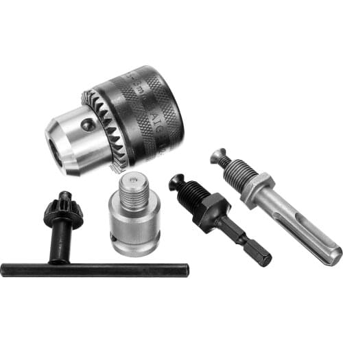 5Pcs 13mm Drill Chuck Set with SDS Shaft Adaptor and Chuck Key Se For Impact Wrench into Electric Drill Chuck Drill Tool Kits