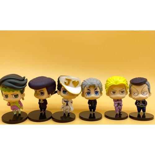 6pcs/set JoJos Bizarre Adventure Golden Wind Giorno Giovanna Bruno Bucciarati Guido Leone Abbacchio Misuta Ghirga Figures Toys