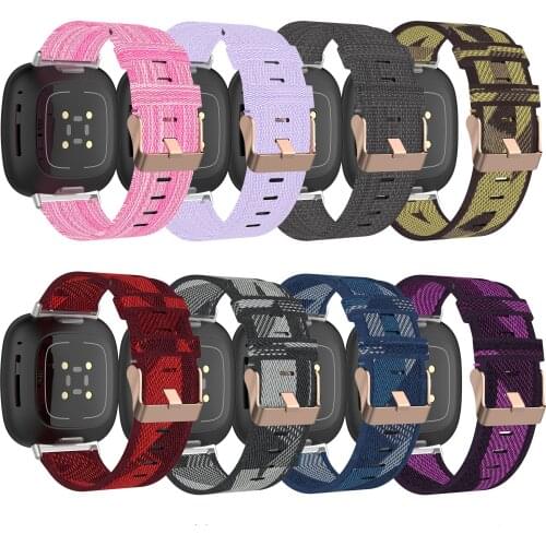 Nylon Strap Canvas Replacement Bracelet For Fitbit Versa 3 For Fitbit Sense Wristband Classic Lightweight Smart Watch Watchband