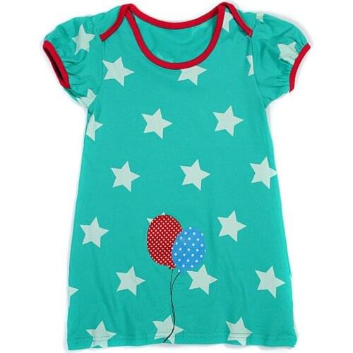 Vickypiggy Brand New Children Clothing Girls Summer Cool Five-pointed Stars Shortsleeve O-neck Knitted CottonQuality Dresses