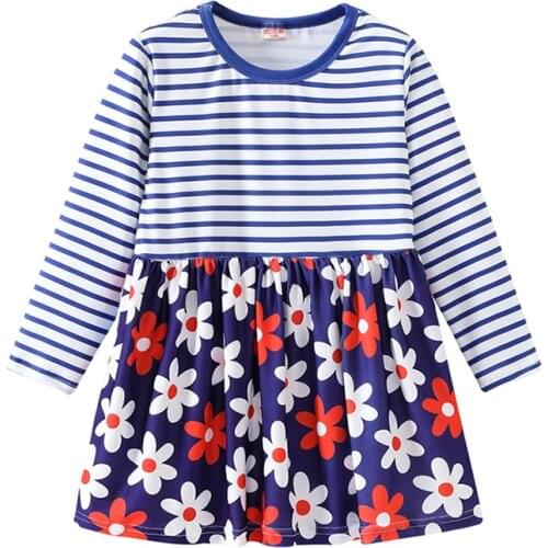 ZWY1368 Autumn Winter Clothes For Girls Spring Princess Floral Dresses Elegant Party Sweet Vestidos Children Costumes