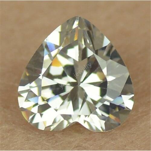 Sale 2*2~15*15mm 5A White Color Synthetic Cubic Zirconia Stone Loose Heart Shape Cut CZ Gems Lab Made Zircon Stone For DIY