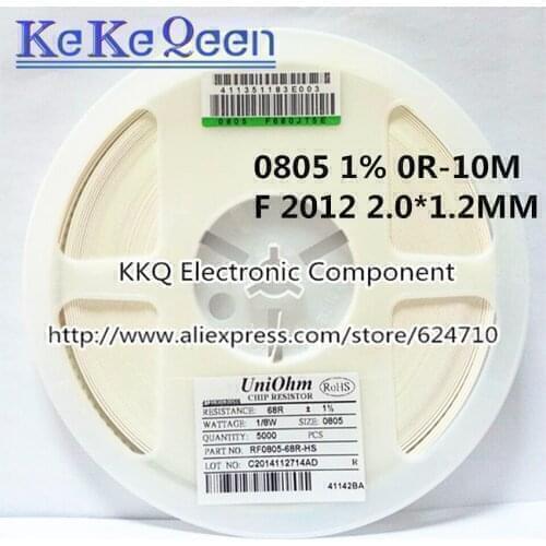 RF0805 0805 F SMD 2012 1% 0R 1R 1.1R 1.2R 1.3R 1.5R 1.6R 1.8R 2R 2.2R 2.4R 2.7R 3R 3.3R 3.6R 3.9R 4.3R 4.7R 5.1R 5.6R 6.2R 6.8R