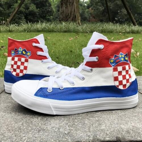 Wen Design Croatia Flag Hand Painted Custom Shoes High Top Womens Canvas Portable Footwear Mens Skateboard Sneakers