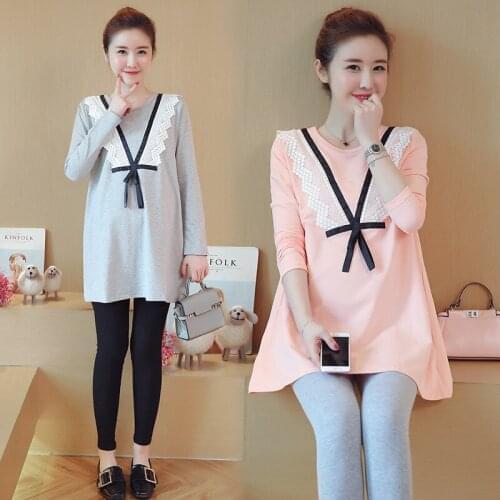 2020 Women Autumn Clothing Skirt Long Sleeve Loose and Plus-sized Pregnant Women Autumn Clothing Tops Mid-length