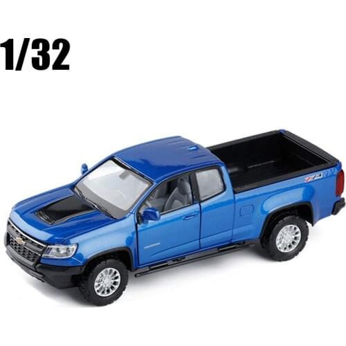 1:31 Colorado Pick Up Alloy Diecasts Vehicles SUV Car Model With Sound Light Pull Back Car Toys For Kids Gifts Free Shipping
