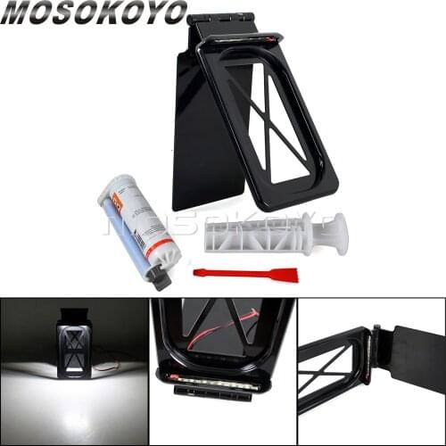 1 Set Motorcycle Hide Away License Plate Bracket For Harley Touring Bikes w/ Hard ABS Plastic Bag Hide-able Tag Bracket w/ LED