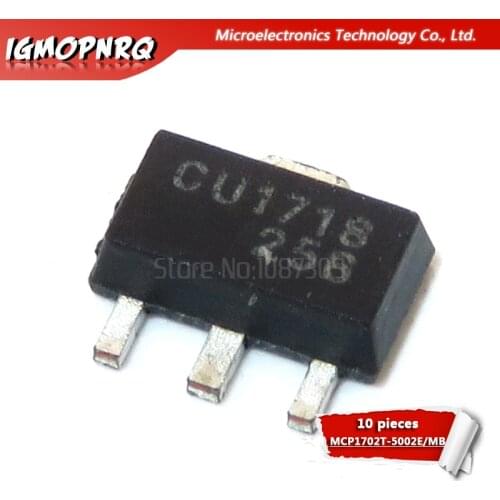 10pcs MCP1702T-5002E/MB MCP1702T-5002E MCP1702T-5002 MCP1702T MCP1702 SOT-89 new original