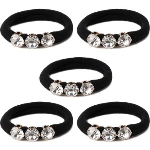 10PCS 3 Big Diamonds Headband Girls Elastic Hair Ornaments For Kids