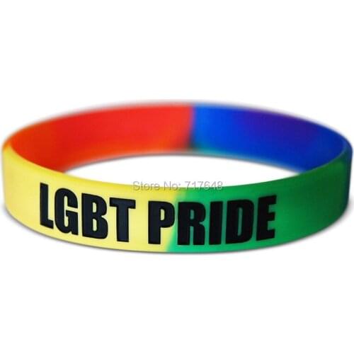 100pcs segmented Pride wristband silicone bracelets free shipping by epacket A