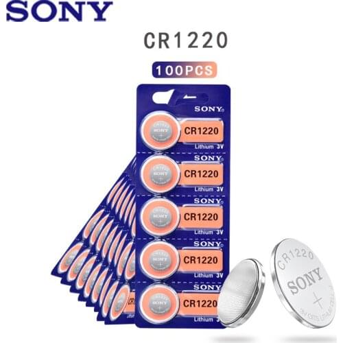100PCS Sony CR1220 3V Lithium Button Battery BR1220 LM1220 DL1220 CR 1220 L04 Coin Cell Batteries For Watch Remote Toys