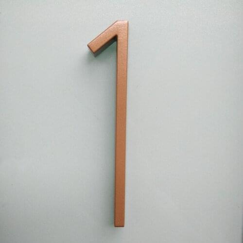 12cm Golden Floating Modern House Number Lacquered Door Home Address Numbers for House Digital Outdoor Sign Plates 5 In. #1