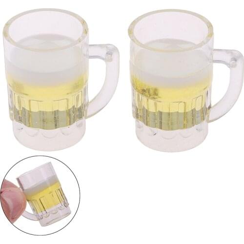 2Pcs 1/12 1/6 Dollhouse beer cup Miniature Scene Milk tea Cup Model Kitchen toy