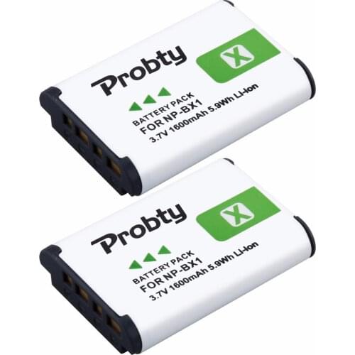 2Pcs 1600mAh NP-BX1 NP BX1 Camera Battery batteries AKKU For Sony DSC-RX100 IV RX10 II RX1 HX300 WX300 WX500 HDR-AS15 CX240E