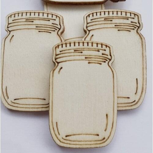 20pcs Bottle Shape Wood Ornaments Handmade Graffiti Craft Scrapbook Unfinished Wooden Slices Kids DIY Painting Accessories