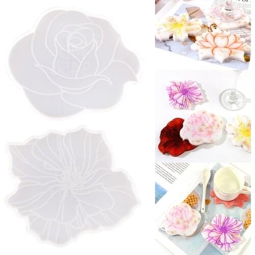 2021 New Style Flower Coaster Resin Mold Silicone Irregular Cup Mat Resina Epoxi Mould Tea Mug Pad Silicona Para Moldes Craft
