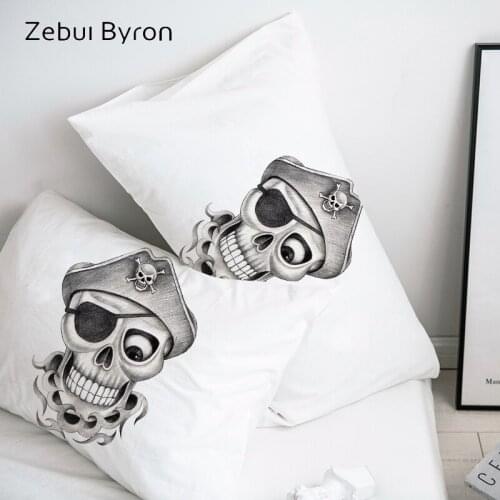 3D Pillow Case Pillowcase Custom/50x70/50x75/50x80/70x70 Decorative Pillow Cover,pencil drawing pirate Skull Bedding,Drop Ship