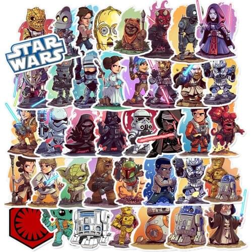 50 PCS STAR WARS Stickers Pack Movies Character Sticker For DIY Skateboard Motorcycle Luggage Laptop Cartoon Sticker Sets