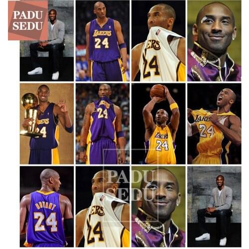 5D Basketball Star Celebrity Kobee Diamond Painting Full Round Cross Stitch Portrait Diamond Embroidery Decor Room Gifts For Men