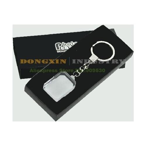 10 PCS GJ-07 New Fashion Rounded Corner Rectangle Crystal Blank Key Rings For Sublimation Heat transfer