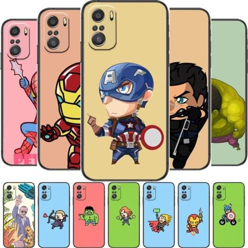 Marvel cartoon Avengers Phone Case For Xiaomi Redmi 11 lite 9C 8A 7A Pro 10T 5G Cover Mi 10 Ultra Poco M3 X3 NFC 8 SE cover