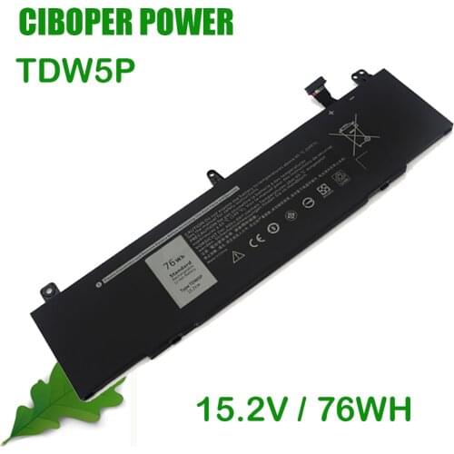 CP Original Tablet Battery TDW5P 15.2V 76Wh 0V9XD7 For 13 R3 ALW13CR 0V9XD7 P81G Laptop