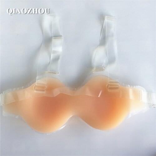 B cup 600g/pair cheap crossdressers silicone artificial breast with bra straps fake false breasts boob for men cosplay