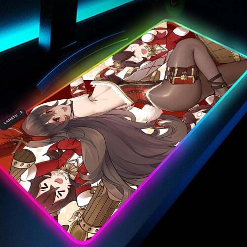 Genshin Long Impact Mouse Pad Large Anime Floor Mat Sliding Mat Rubber Rbg Non-slip Mouse Pad Sexy Mat Game Player Accessories