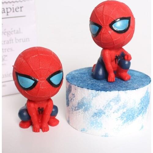 Q Version Super Hero Marvel Spiderman Action Figure Mini PVC Model Doll Toys For Home Car Cake Decoration