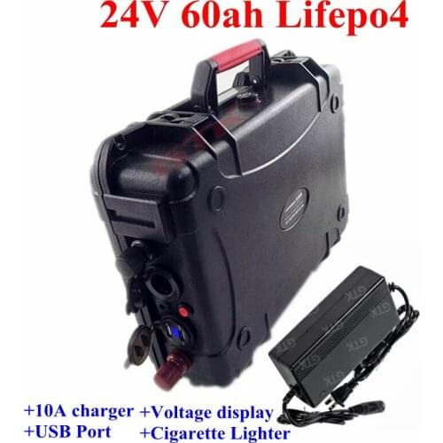 GTK24V 60AH Lifepo4 Lithium battery 8s BMS for inverter RV EV solar panel Security equipment Tourist boat +10A Charger