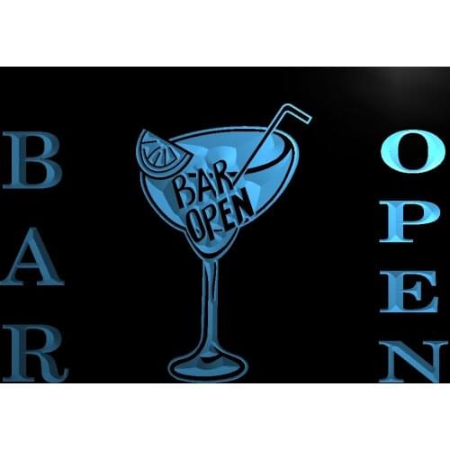 LM031- Bar Open Beer Cocktails Pub Led Light Sign