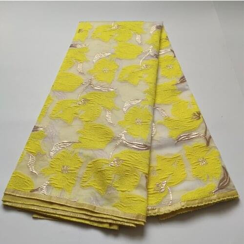 Latest Brocade Jacquard Fabric African Organza Net Lace Cloth High Quality Nigerian Womens Dress Material For Sewing HD007