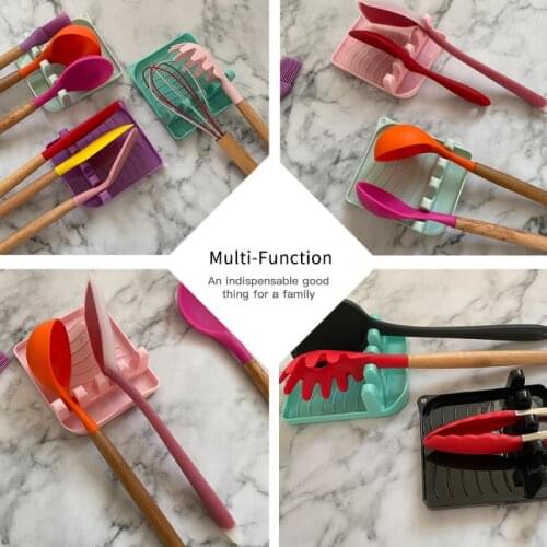 Multifunction Storage Shelf Drain Spatula Spoon Spatula Lid Chopsticks Rest Storage Tray Easy To Clean Non-slip For Kitchen
